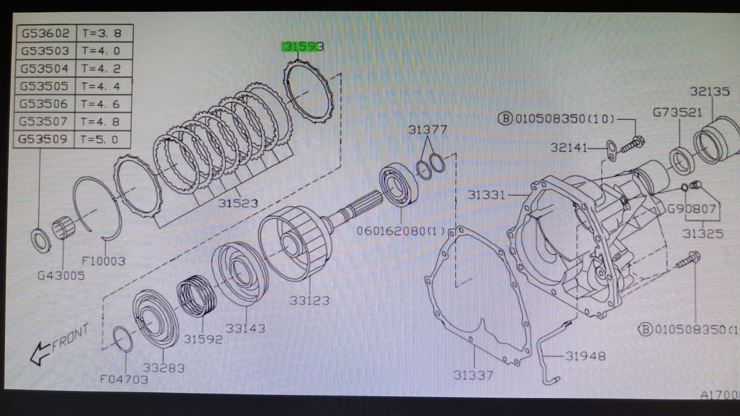 31593AA151 Subaru pressure plate