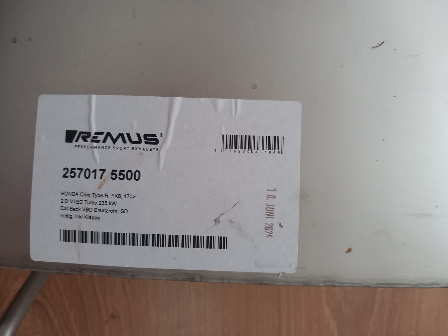 Honda Civic type R FK8 Remus 76mm exhaust system 257017 5500